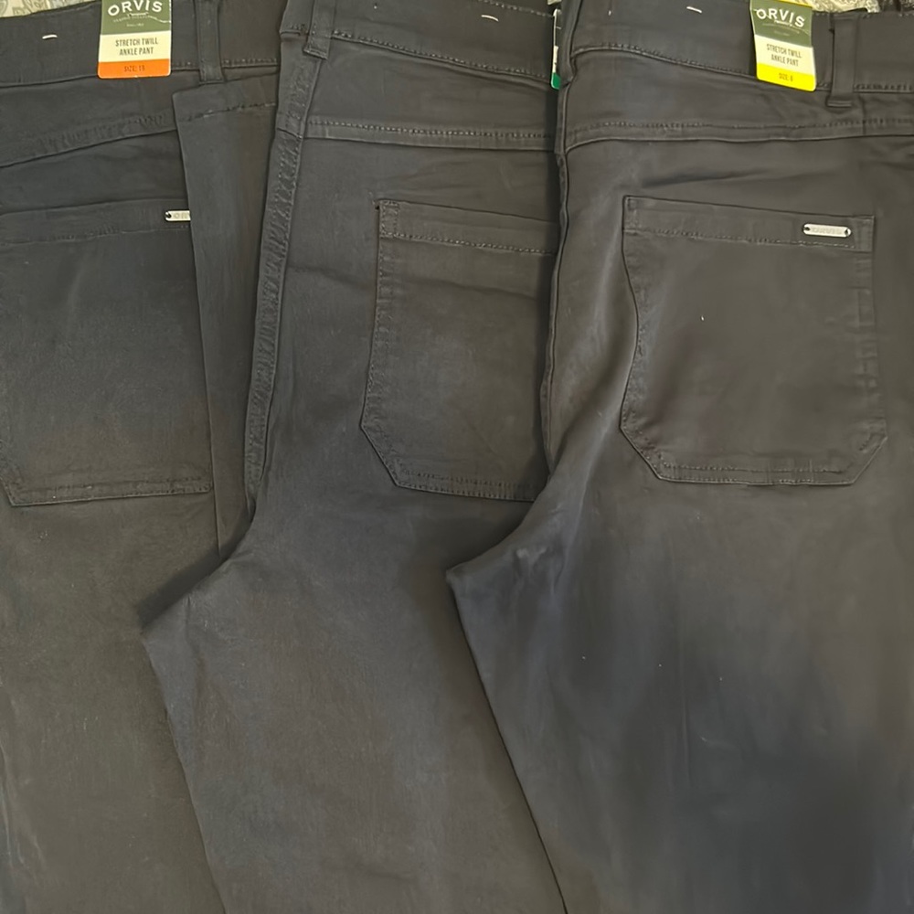 NWT ORVIS NAVY BLUE WOMEN PULL ON STRETCH TWILL ANKLE PANT
